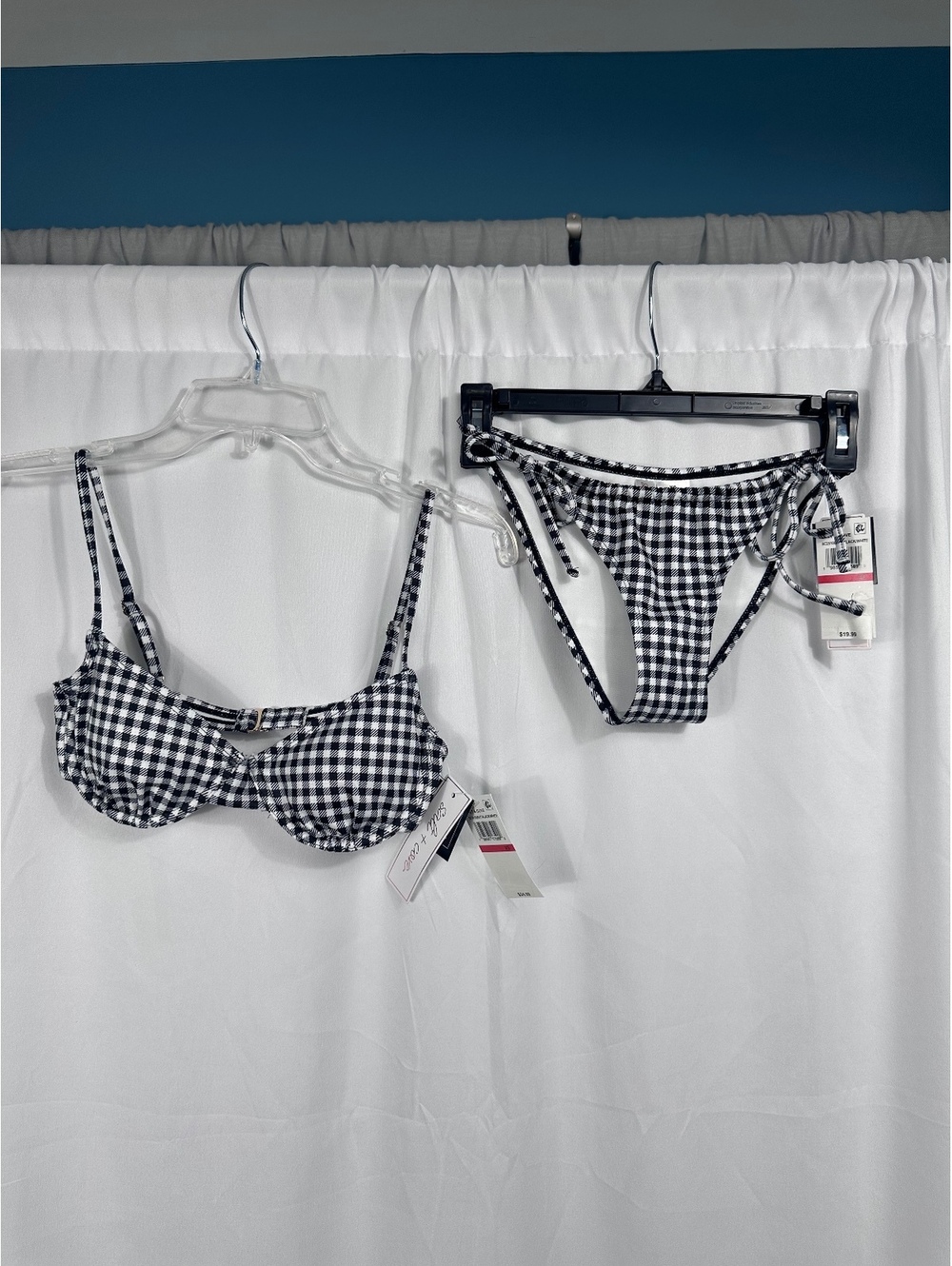 Salt + Cove Black and White Gingham Bikini Set XS